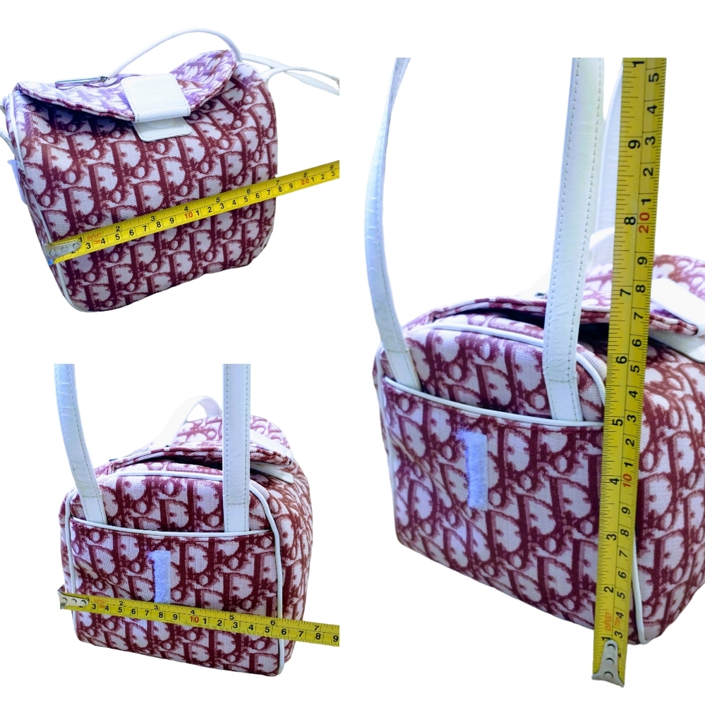 π― Authentic Christian Dior(Made in Italy) Trotter Mini Bag. Pink and White - Picture 15 of 15